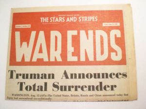 USアーミー新聞45年8月「終戦」 ― ミリタリーサープラスショップ"MOBIUS1"